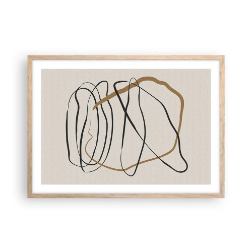 Pôster com moldura de carvalho claro - Composição – dança em loop - 70x50 cm