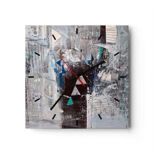 Relógio de parede - Relógio em vidro - A ordem superior dos triângulos - 40x40 cm
