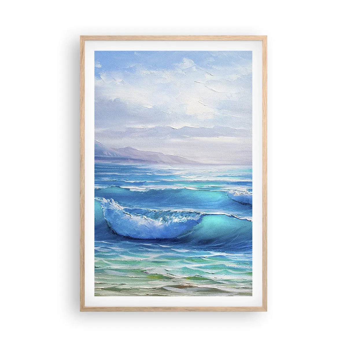 Pôster com moldura de carvalho claro - Conforta e consola - 61x91 cm