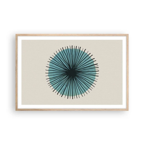 Pôster com moldura de carvalho claro - Radiante sobre o azul - 91x61 cm