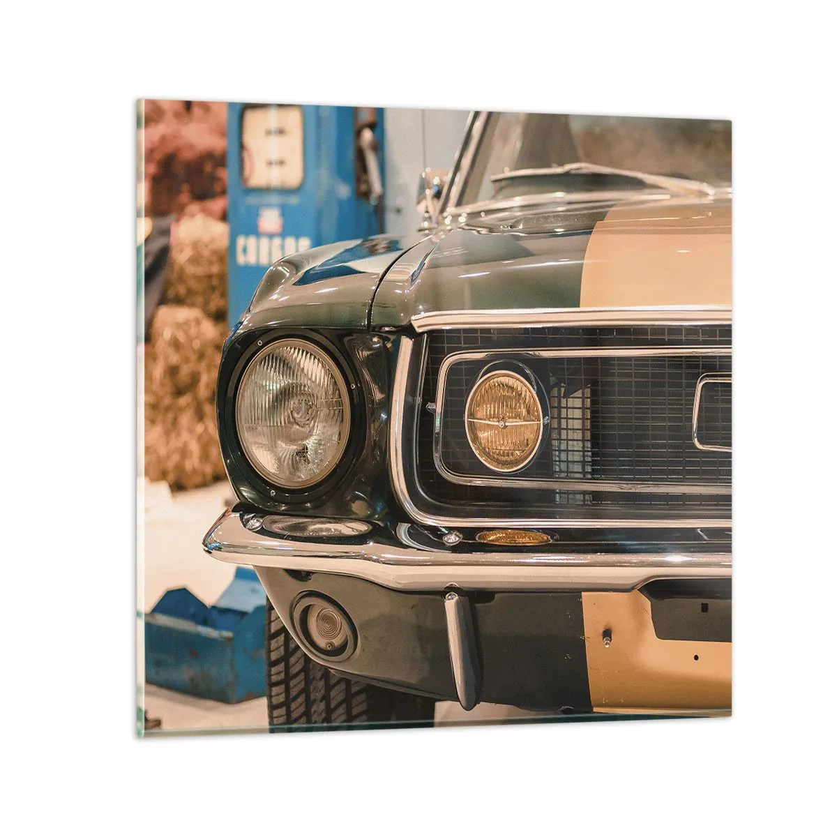 Quadro em vidro - Encontro com uma lenda - 50x50 cm