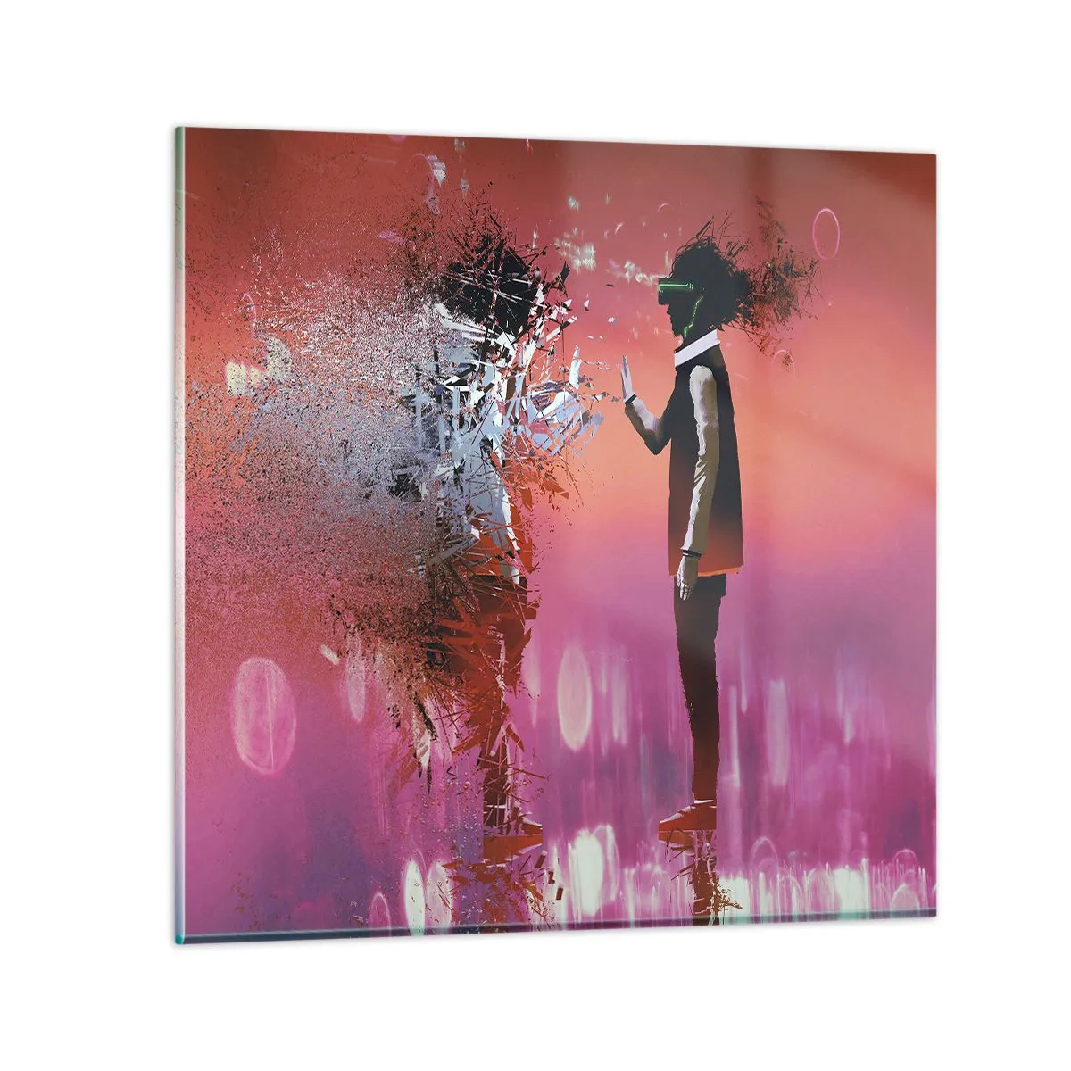 Quadro em vidro - É possível olhar para dentro de si mesmo? - 30x30 cm