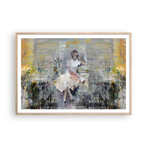 Pôster com moldura de carvalho claro - Clássica e moderna - 100x70 cm