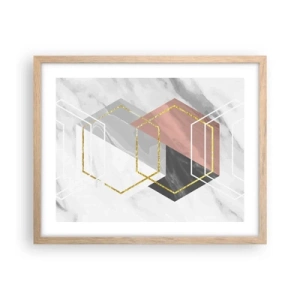 Pôster com moldura de carvalho claro - Composição em cadeia - 50x40 cm