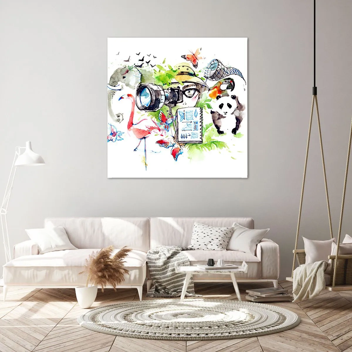 Quadro em tela - Através da lente do viajante - 30x30 cm