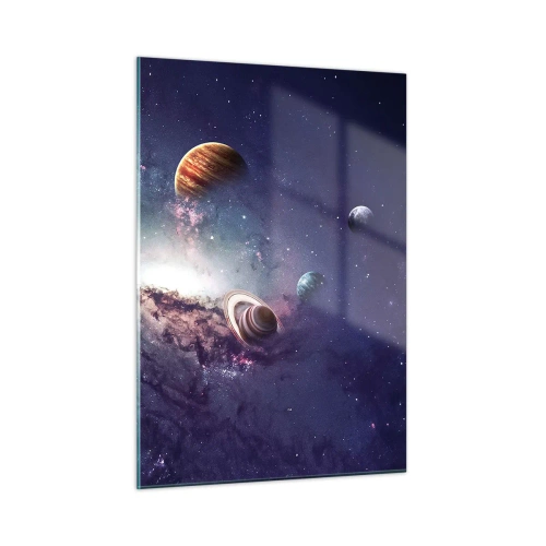 Quadro em vidro - Sistema da dança solar  - 50x70 cm