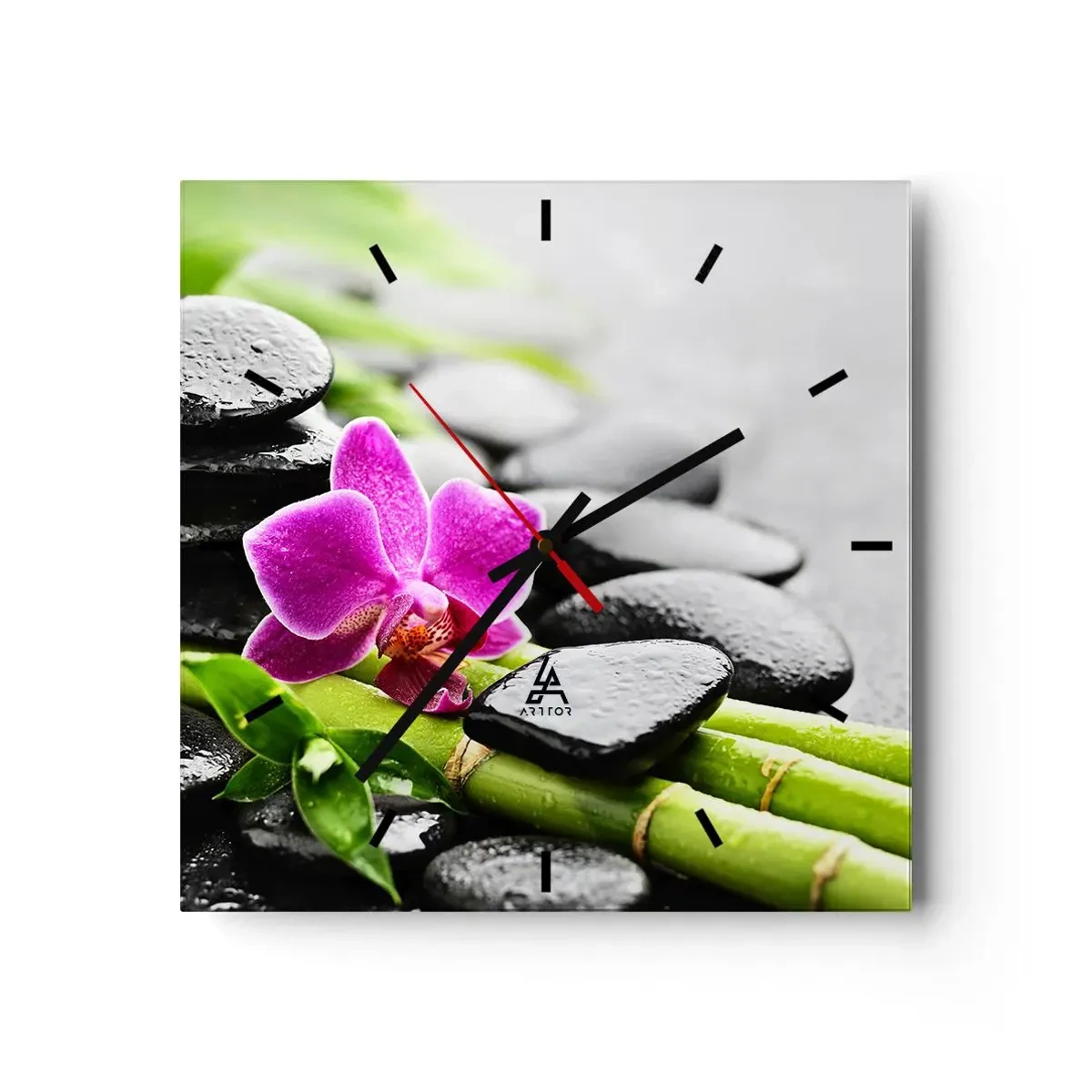 Relógio de parede - Relógio em vidro - Calmo equilíbrio - 40x40 cm