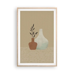 Pôster com moldura de carvalho claro - O vaso e sua ideia - 61x91 cm