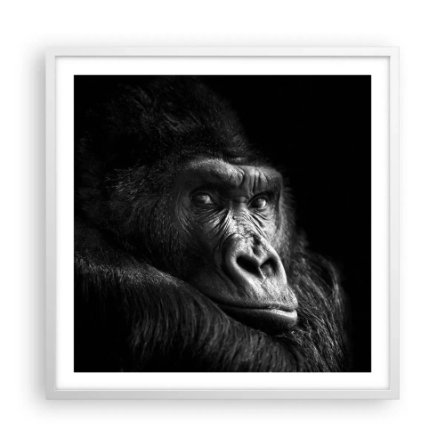 Pôster em moldura branca - E para que é que estás a olhar? - 60x60 cm