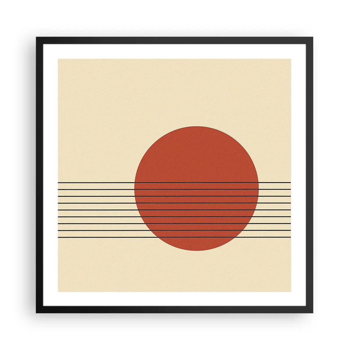 Pôster com moldura preta - Em círculo e mais além - 60x60 cm