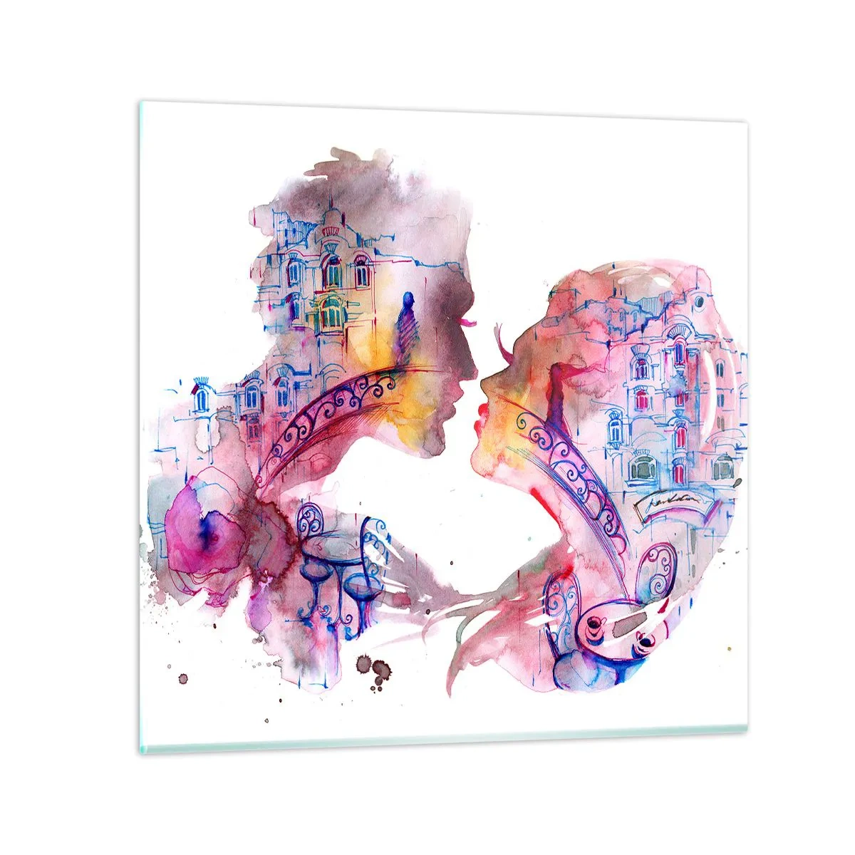 Quadro em vidro - A ponte secreta dos suspiros - 30x30 cm