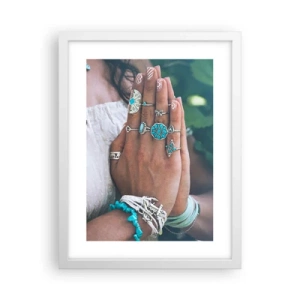 Pôster em moldura branca - Bem-vindo ao centro do ser - 30x40 cm