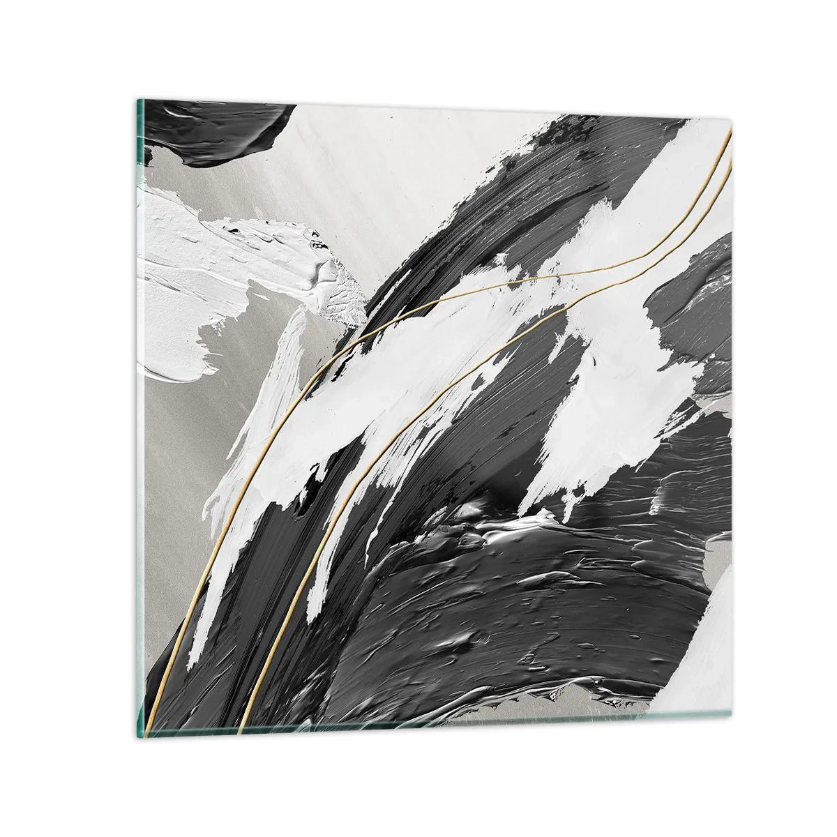 Quadro em vidro - Abstração em grande escala - 50x50 cm