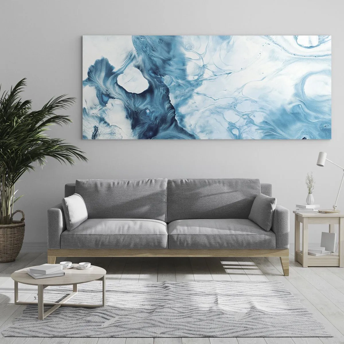 Quadro em vidro - Concerto Azul - 100x40 cm