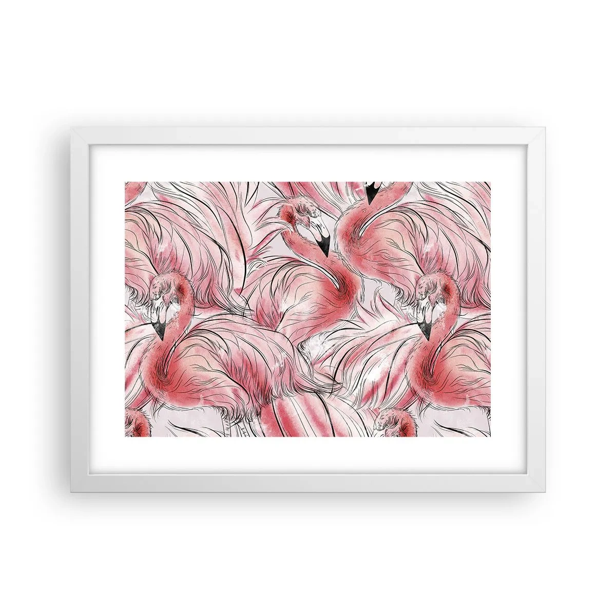 Pôster em moldura branca - Bird corps de ballet - 40x30 cm