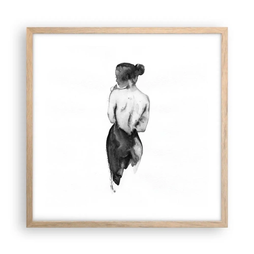 Pôster com moldura de carvalho claro - Com ela, o mundo desaparece - 50x50 cm