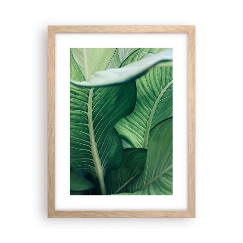 Pôster com moldura de carvalho claro - Vida intensamente verde - 30x40 cm
