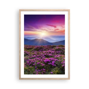 Pôster com moldura de carvalho claro - Campo cheiroso - 50x70 cm