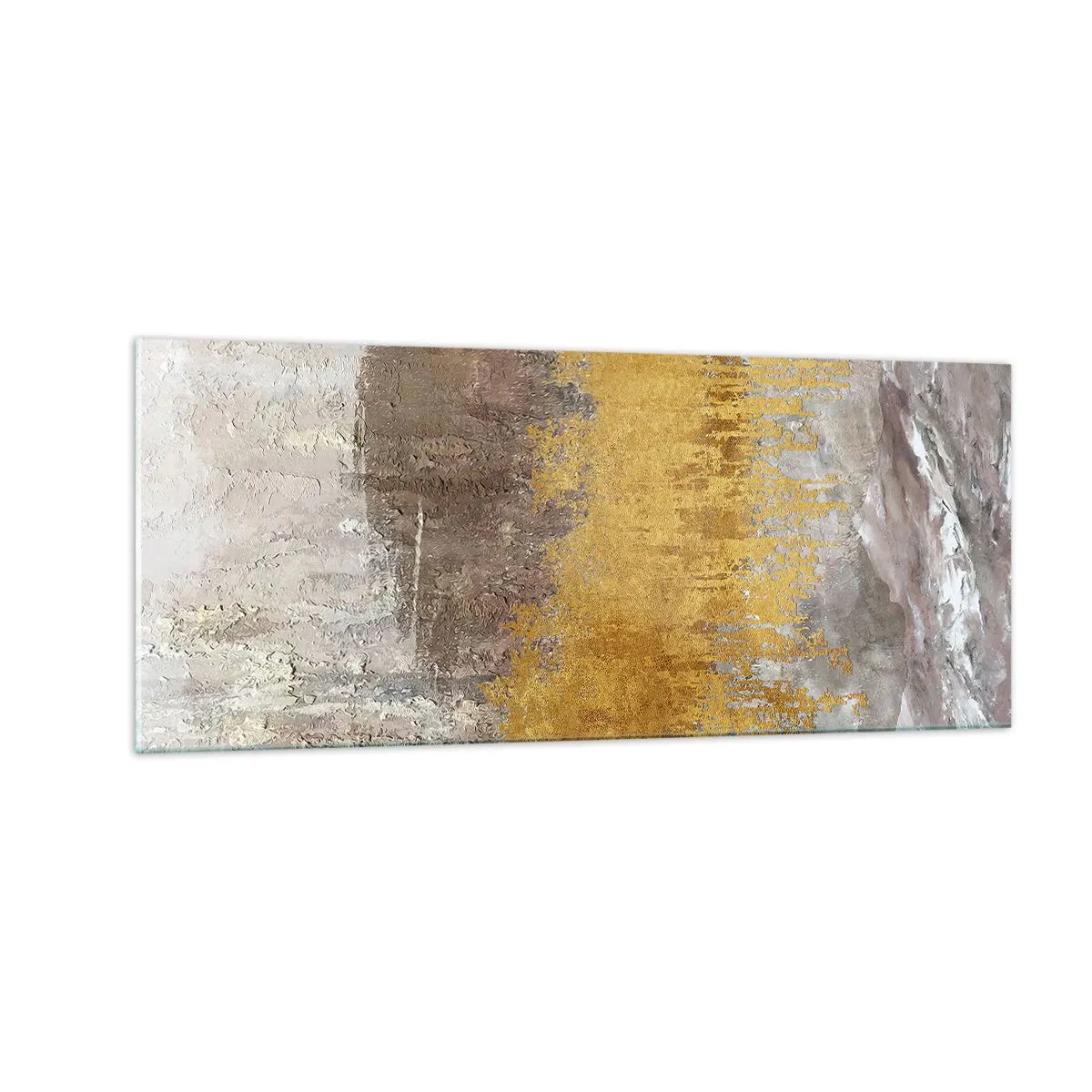 Quadro em vidro - Uma explosão dourada - 100x40 cm