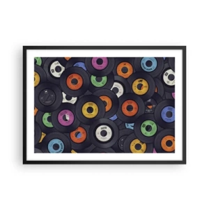 Pôster com moldura preta - Cores dos clássicos - 70x50 cm