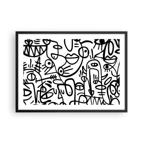 Pôster com moldura preta - Rostos e miragens - 70x50 cm