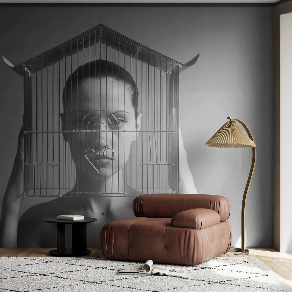 Papel de Parede Premium Sand - Retrato um pouco surreal - Mulher, Pedaço, Modelo - 250x175 cm
