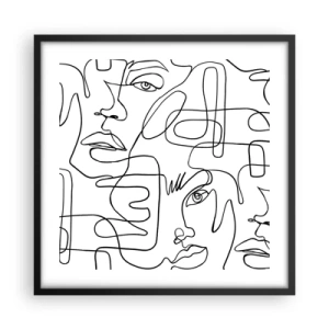 Pôster com moldura preta - Em emoções emaranhadas - 50x50 cm