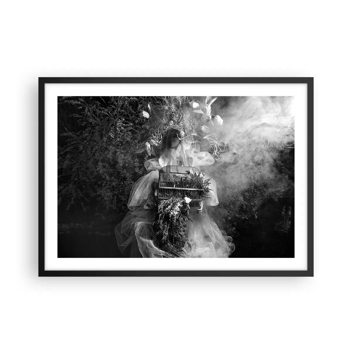 Pôster com moldura preta - A própria mãe – natureza - 70x50 cm