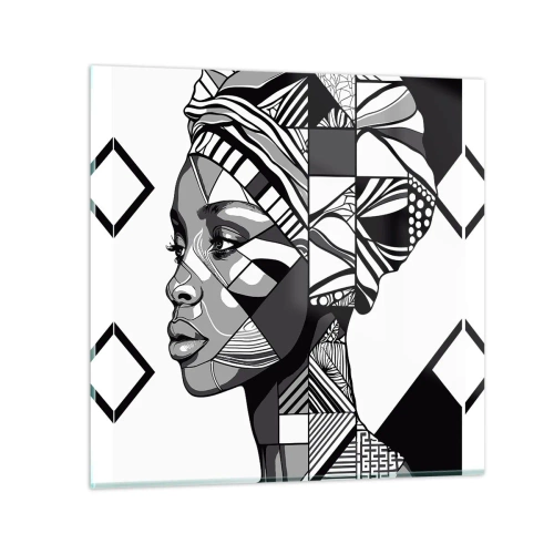 Quadro em vidro - Retrato étnico - 40x40 cm