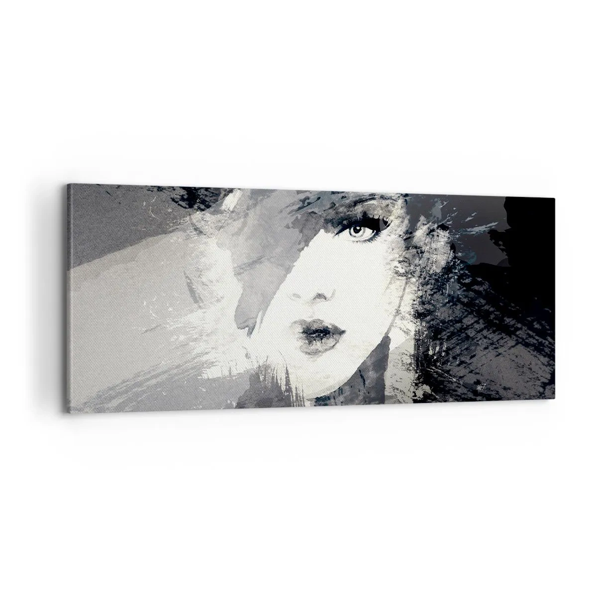 Quadro em tela - Por trás do véu cinzento - 100x40 cm