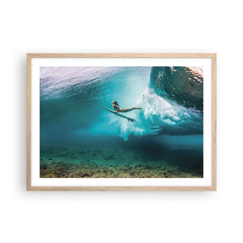 Pôster com moldura de carvalho claro - O mundo subaquático - 70x50 cm