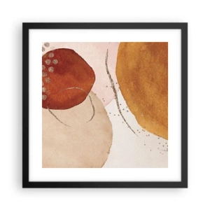Pôster com moldura preta - Redondeza e movimento - 40x40 cm