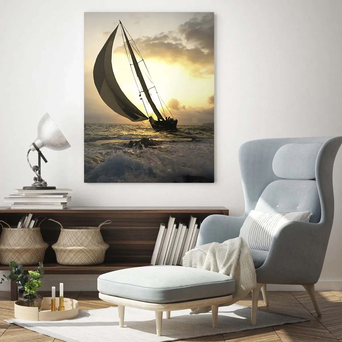 Quadro em vidro - Com o vento e contra o vento - 50x70 cm