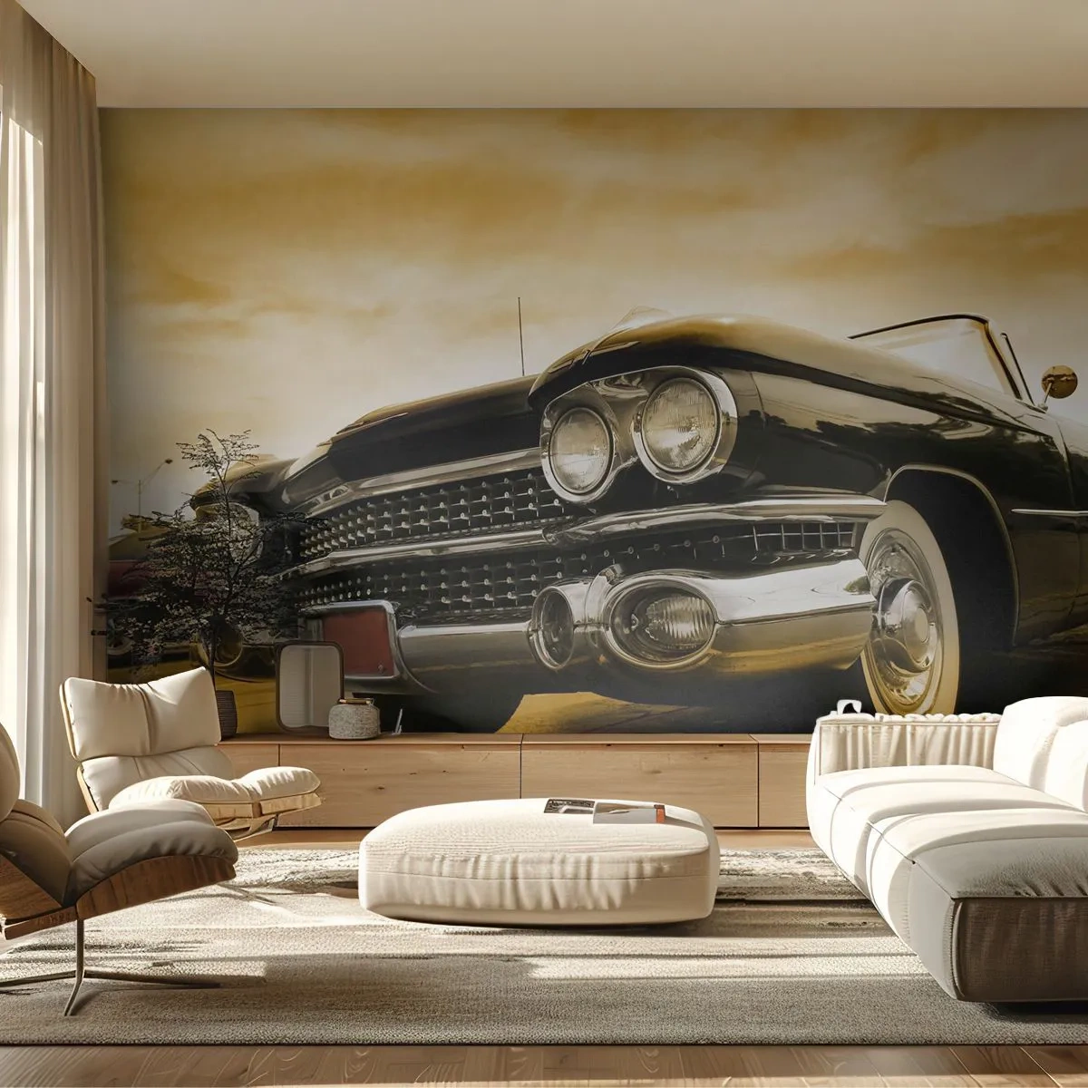 Papel de Parede Premium Sand - Os clássicos nunca desaparecem - Carro, Automotivo, Retrô - 100x70 cm