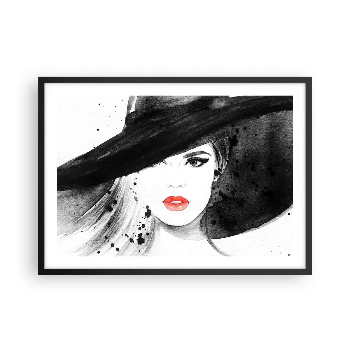 Pôster com moldura preta - Dama de Preto - 70x50 cm