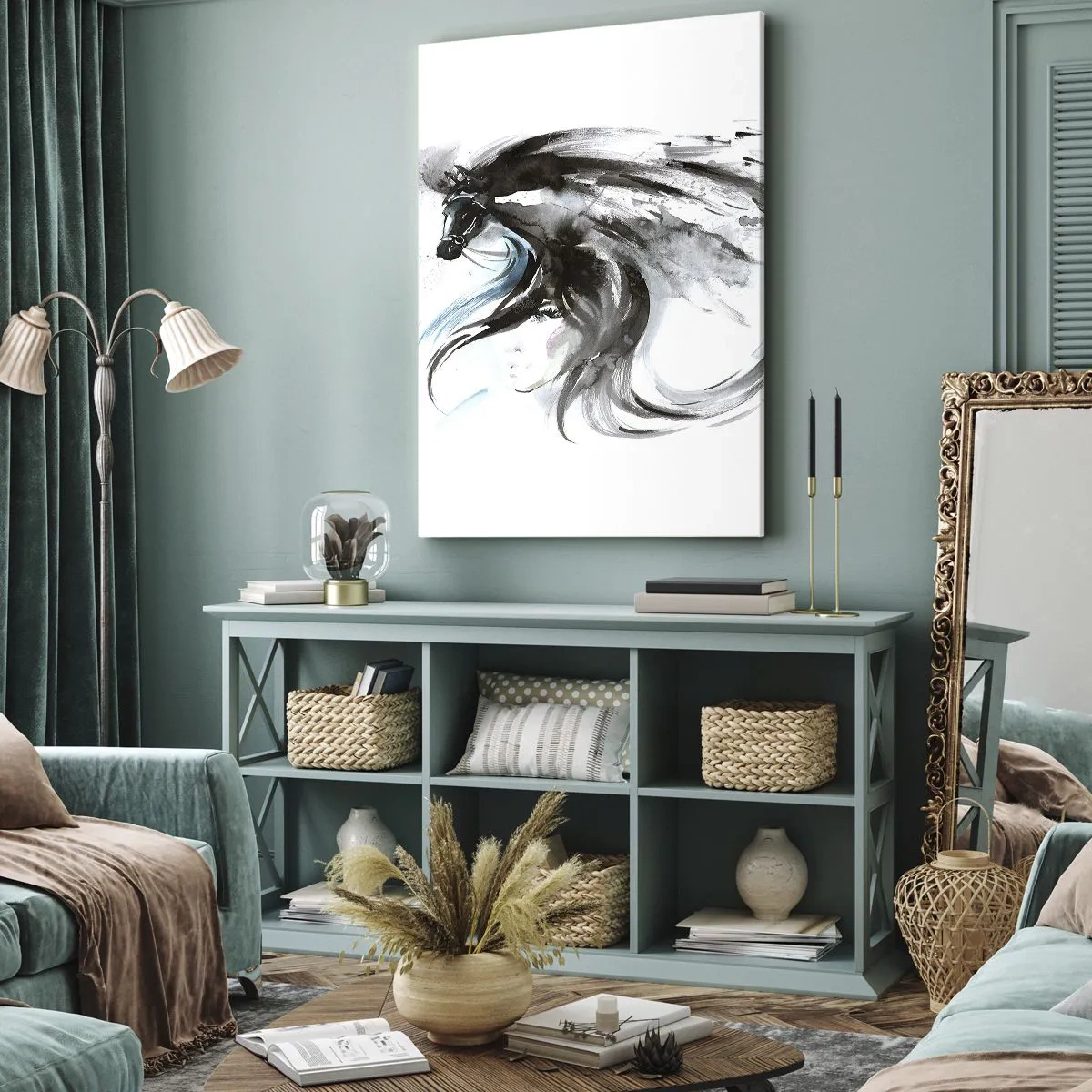 Quadro em tela - O galope do Príncipe Negro - 50x70 cm
