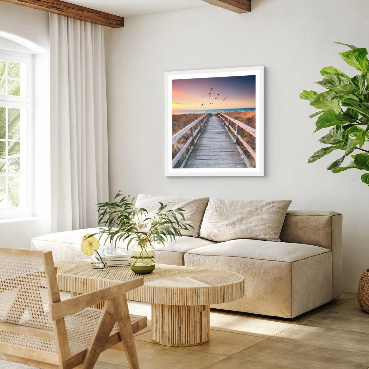 Pôster em moldura branca - O espaço das alturas - 30x30 cm