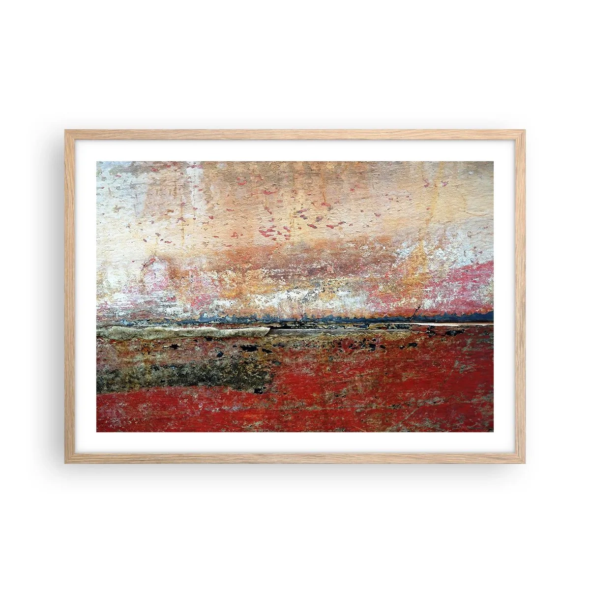 Pôster com moldura de carvalho claro - Talvez seja o mar - 70x50 cm