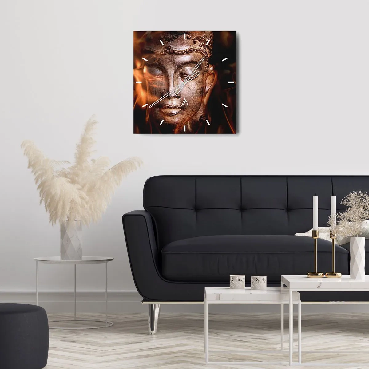 Relógio de parede - Relógio em vidro - Só existe o aqui e agora - 30x30 cm