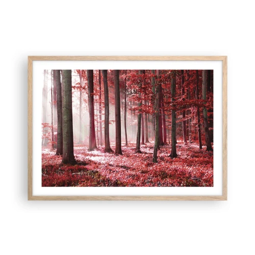 Pôster com moldura de carvalho claro - O vermelho também é belo - 70x50 cm