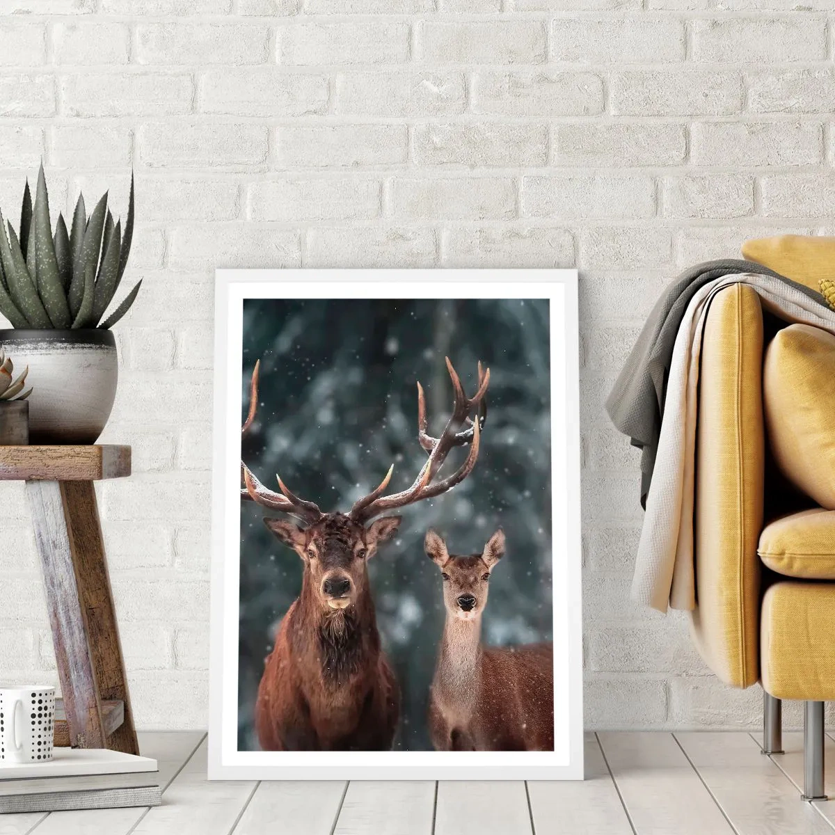 Pôster em moldura branca - O senhor da floresta com sua esposa - 50x70 cm