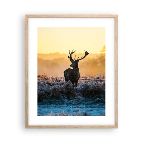 Pôster com moldura de carvalho claro - Coroado em sua terra - 40x50 cm