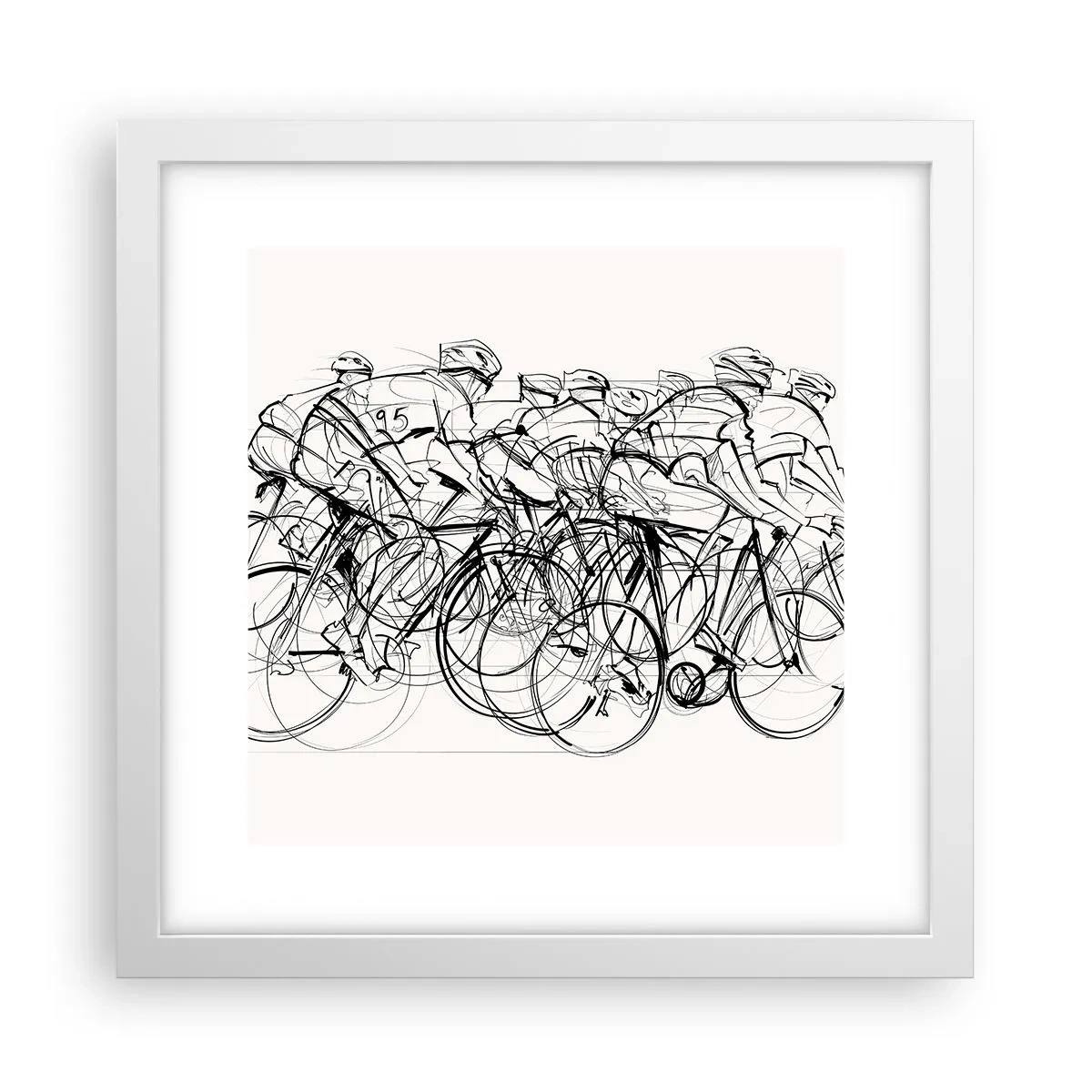 Pôster em moldura branca - Juntos como uma equipa - 30x30 cm