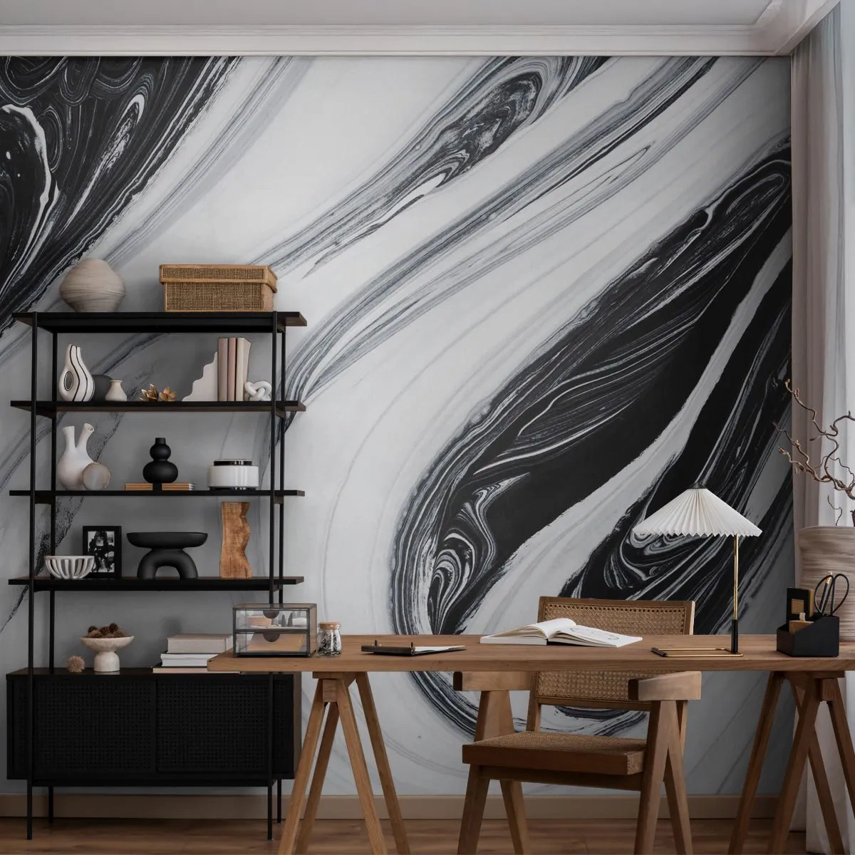 Papel de Parede Standard Eco - Uma combinação de opostos - Pintar, Pedaço, Moderno - 150x105 cm