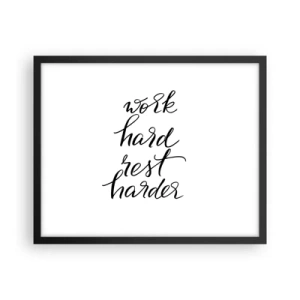 Pôster com moldura preta - Equilíbrio da vida - 50x40 cm