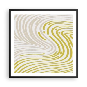 Pôster com moldura preta - Uma composição com uma curvatura suave - 60x60 cm