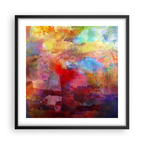 Pôster com moldura preta - Olhe para dentro do arco-íris - 50x50 cm