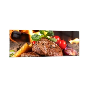 Quadro em vidro - Feito com brasas - 90x30 cm