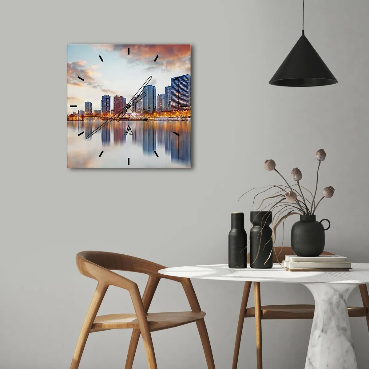 Relógio de parede - Relógio em vidro - A tranquilidade monumental de Paris - 30x30 cm