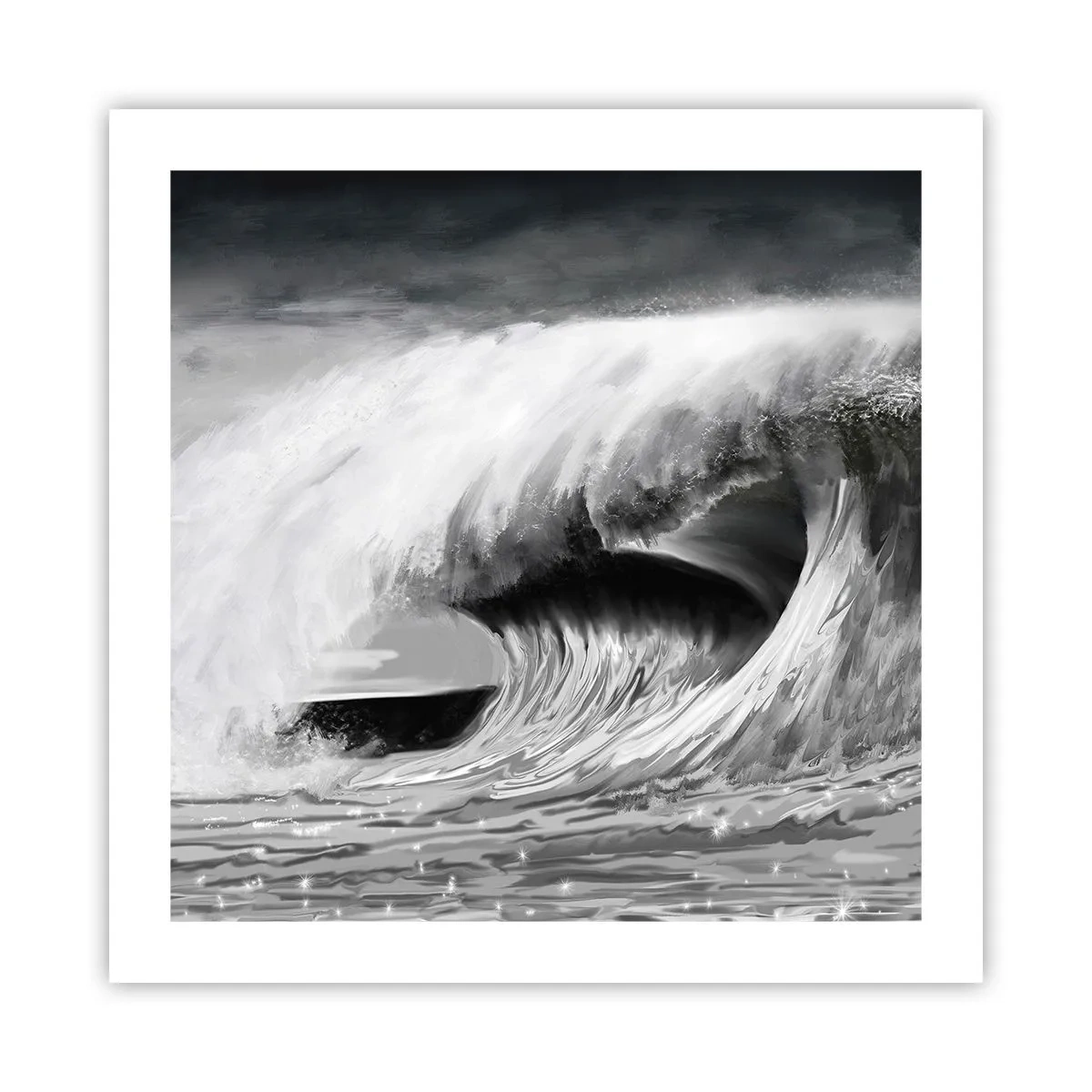 Pôster - A ira do oceano - 50x50 cm